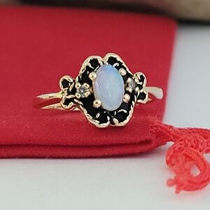 ❤️10k Size 4.75 Beautiful Solid Yellow Gold Fire Opal Ring! 👌🎁